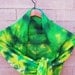 Green and Yellow Tie Dye Chiffon Silk Scarf 22"x90"