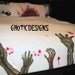 Zombie Duvet bed set and pillow cases . Queen size hand painted zombies bloody scary
