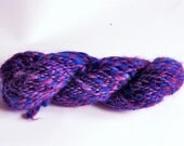 Hand Spun & Dyed 50g 2 ply Wool Yarn, Blue. Purple