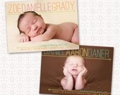 Birth Announcement - 5 x 7 Simple Modern - Digital