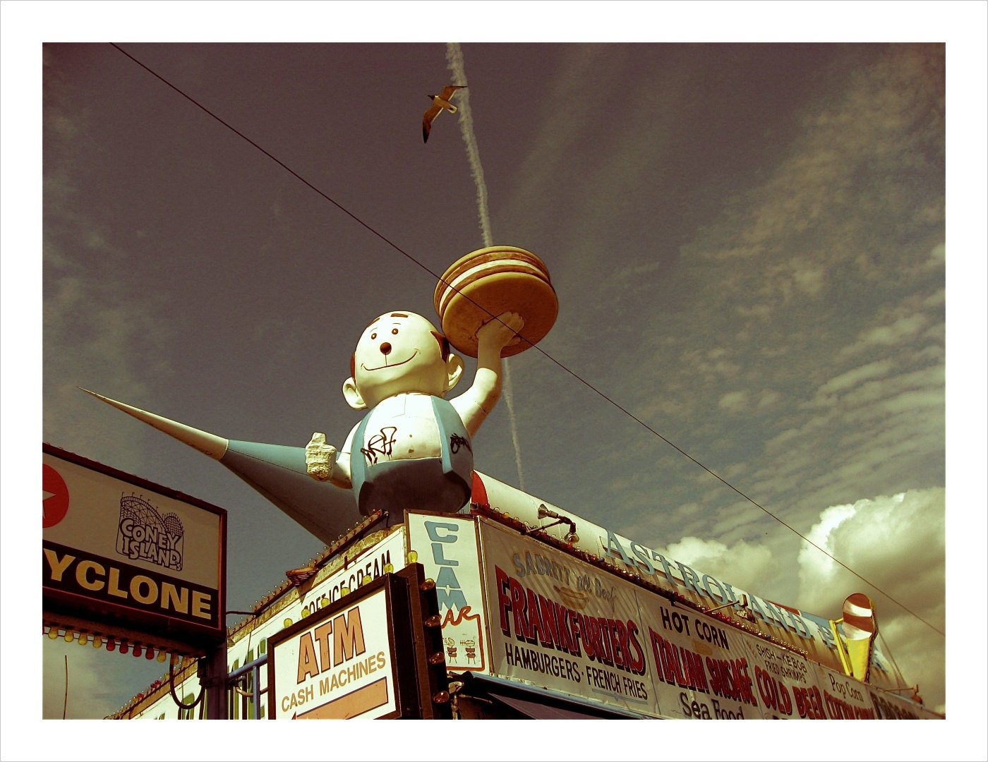 Classic Coney Island Burger Boy -- 5x7 -- Fine Art Photograph
