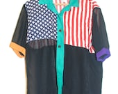 American Stars and Stripes Print chiffon T