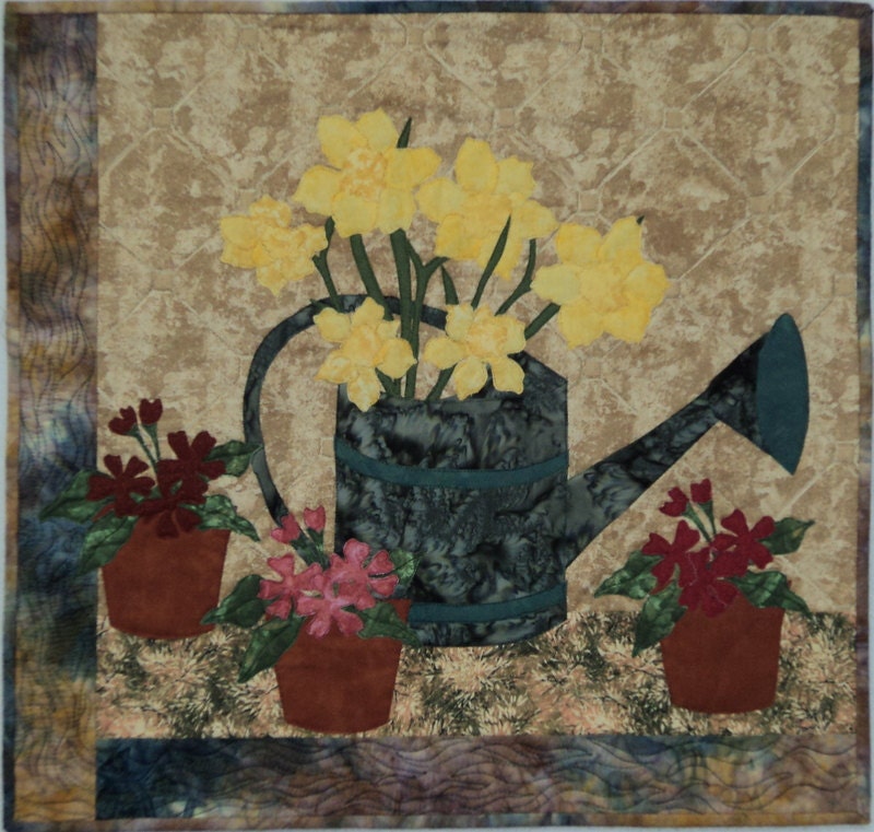 Picking Daffodils Quilted Wall Hanging