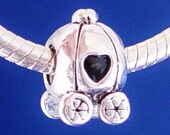Pumpkin Carriage Princess Girl Disney European Charm Bead Silver Plated Jewelry designed to fit your Bracelet or style