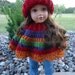 American Girl Doll Clothes - Crocheted Poncho & Hat Set in Fall Colors - Also fits most other 18 Inch Dolls