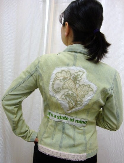Upcycled Redesigned Denim Jacket - "State of Mind"