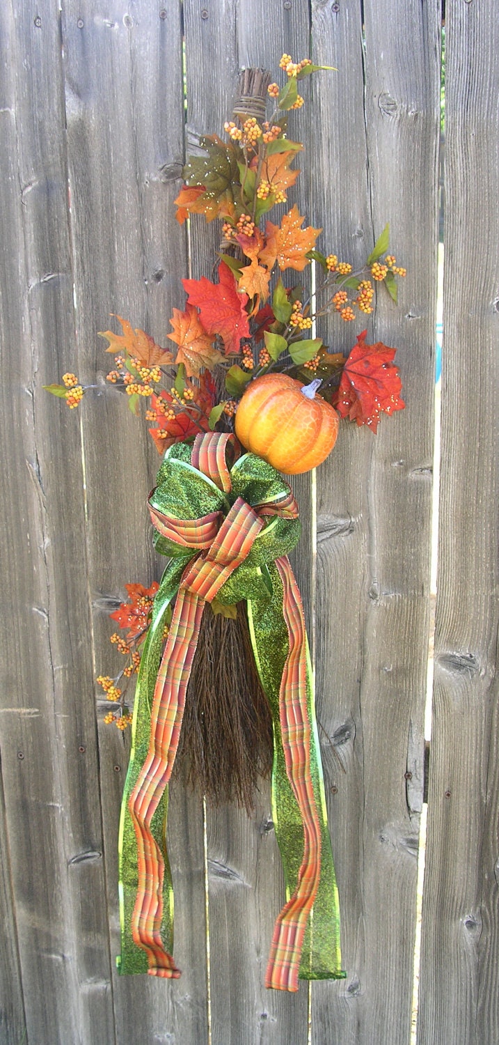Harvest Door Decoration with Pumpkin