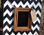 black & heirloom white distressed chevron 5x7 frame with walnut stained colonial trim