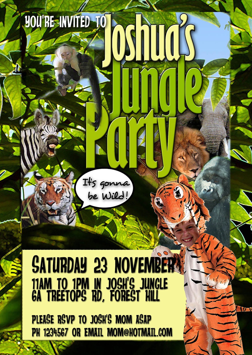 Printable Jungle Party Invitation