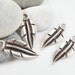 Feather Pendant Charms Antique Silver tone 4pcs