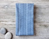 Screen printed Teatowel "somewhat angular", half-linen, powder blue, wedding gift