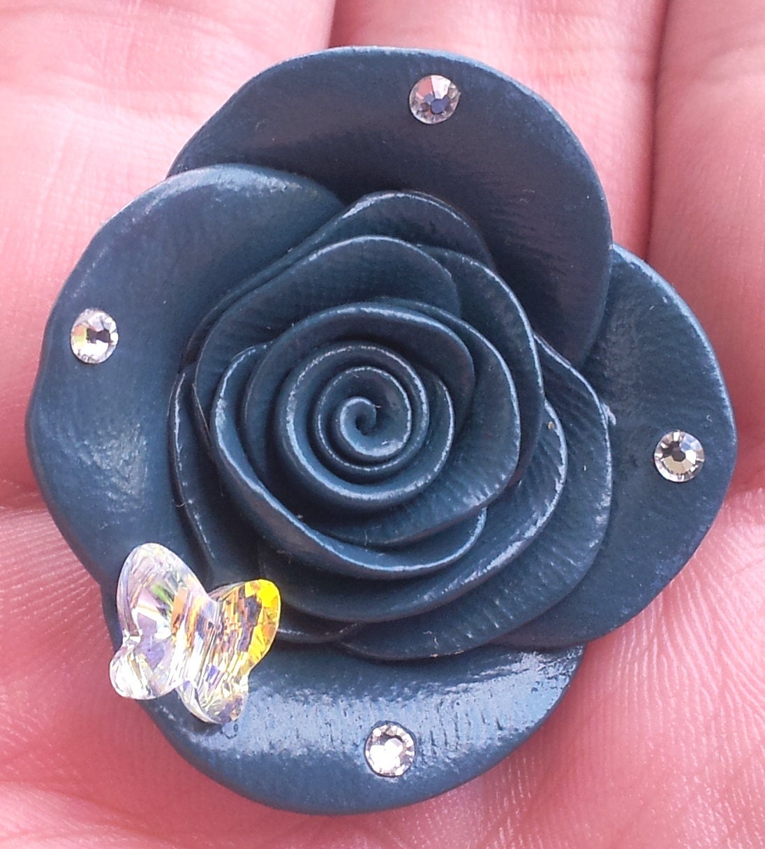 Stunning Blue Rose Ring (Swarovski) Jewelry - EleganceOfAntonio