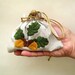 handmade embroidered gift bag, autumn feeling