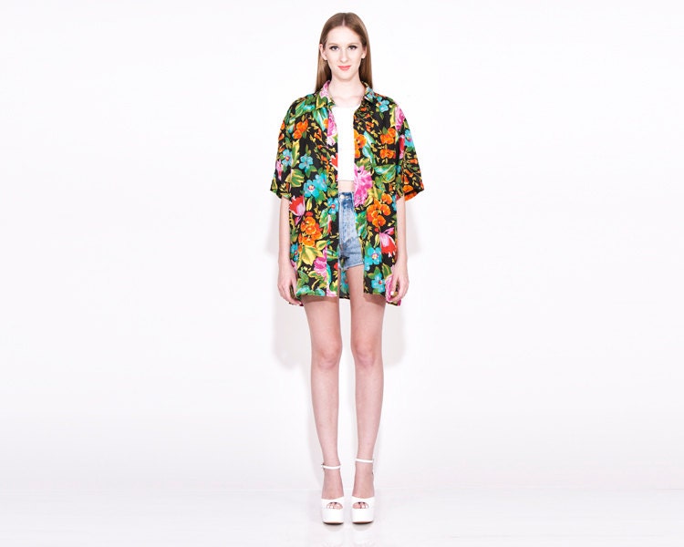 Vintage Bright Floral Button-Up - CollectedChaos
