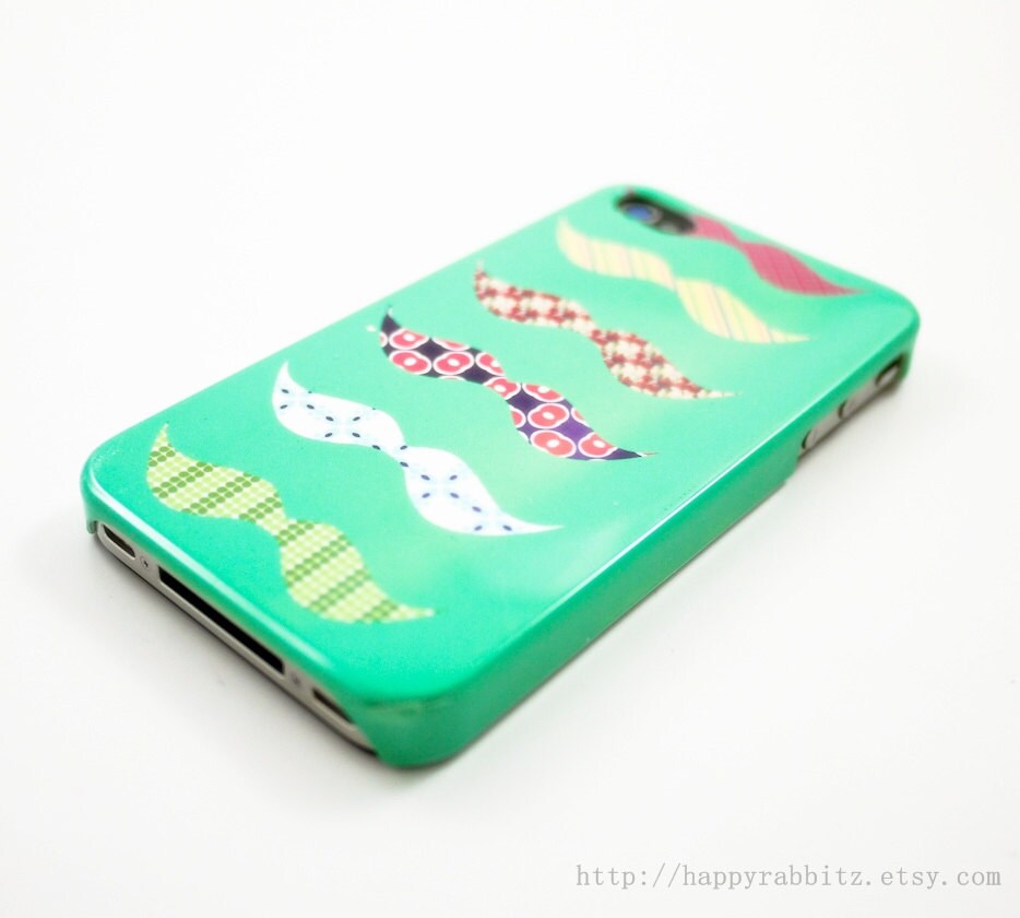 Mint Colorful Mustaches iPhone 4 Case iPhone 4s by