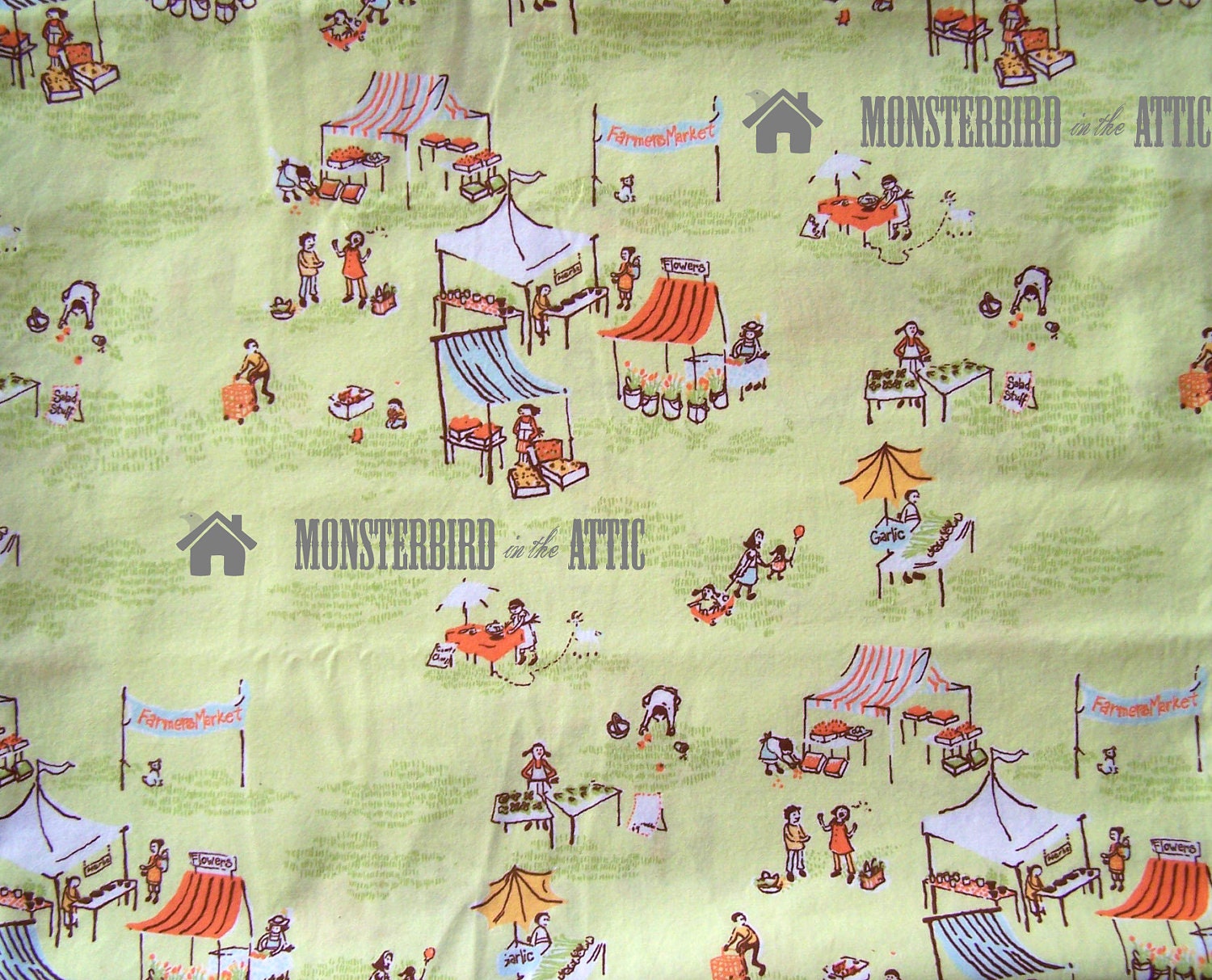 SALE Heather Ross Munki Munki "Farmers Market" fabric quilting sewing