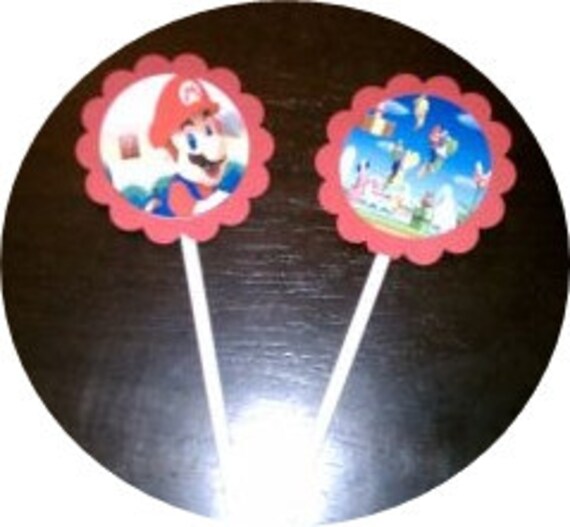 Super Mario Bros - cupcake topper Il_570xn