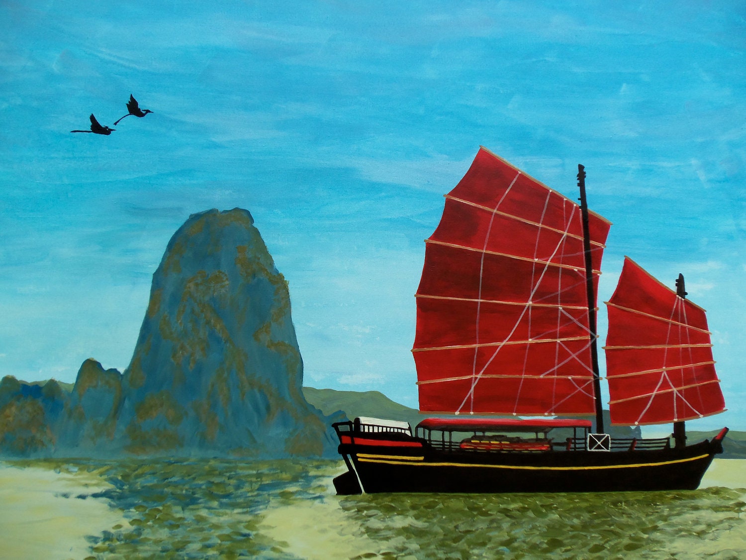 chinese junk painting