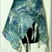 Nuno felted scarf winter / fall seasons cape / blue wrap