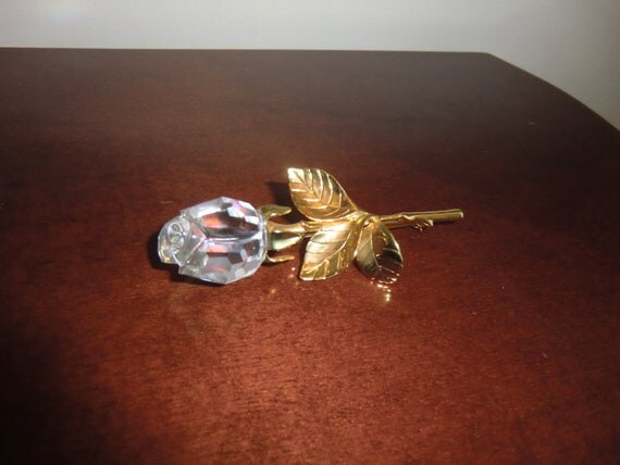 Swarovski Crystal Memories Rose Brooch PinSigned by HOLYLANDOLDIES