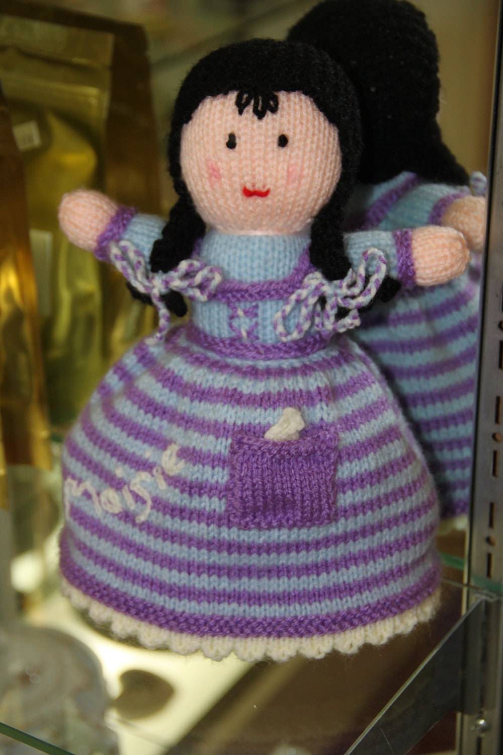RESERVED FOR LEANNA Only -  Topsy Turvy Hand Knit Doll  Made in England - Handmade  Doll - Gift
