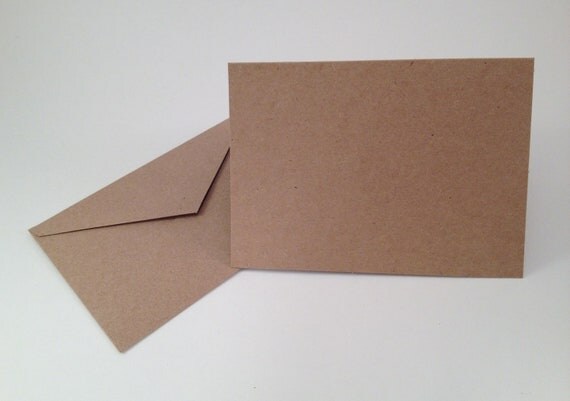 50 Kraft Blank Greeting Cards and Envelopes by SupplyHouse27