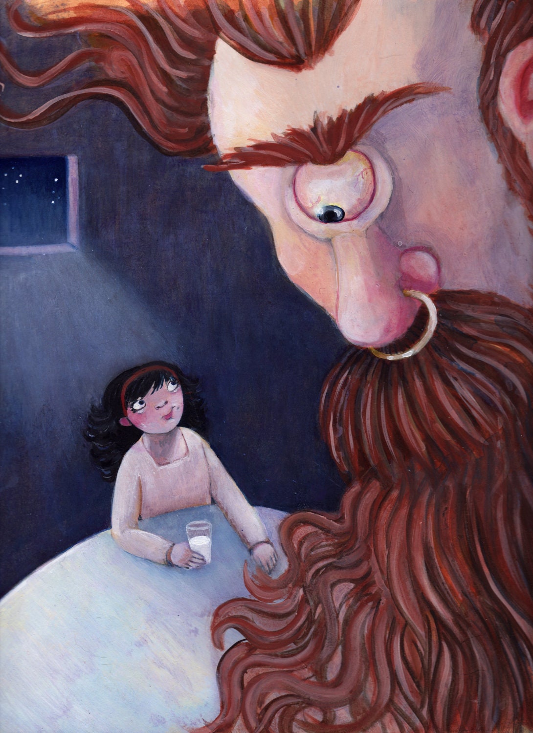 Original painting based on Ogden Nash's poem 'The Adventures of Isabel'