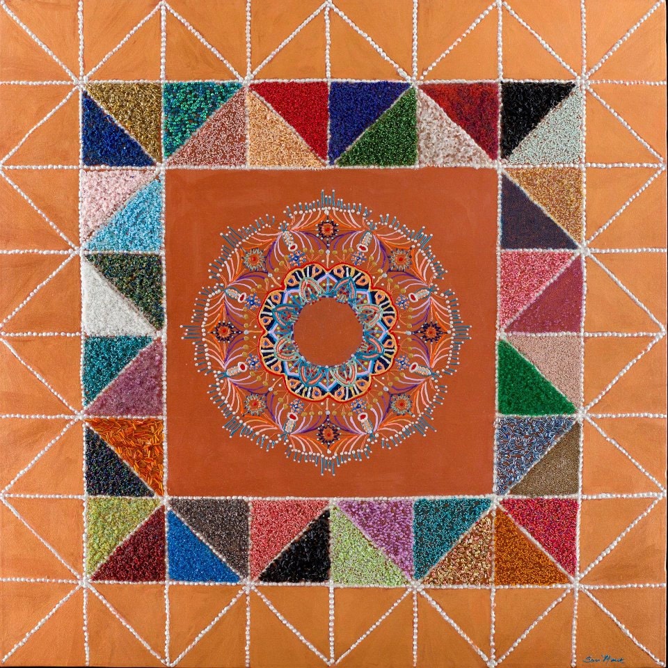 canvas mixed media painting Kaleidoscope of Life