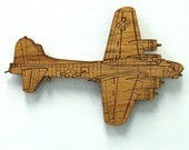 B-17 Flying Fortress Wooden Fridge Magnet
