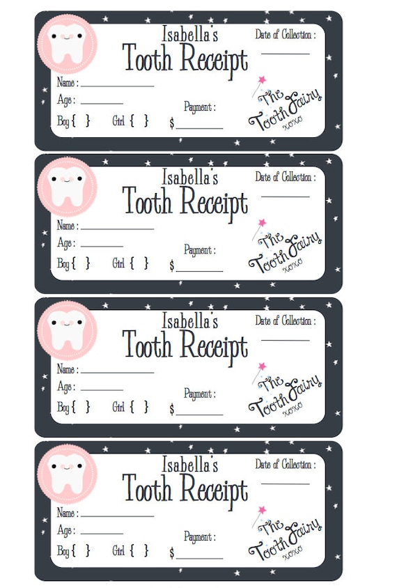 PERSONALIZED Tooth Fairy Receipt Boy Or By MakingLifeWhimsical