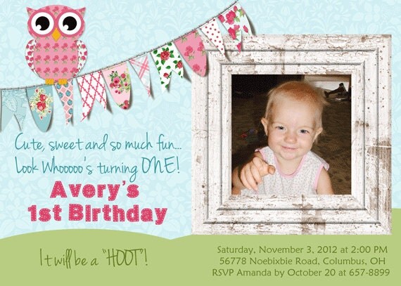Scrapbook Inspired Owl Birthday Party Invitations Il_570xn