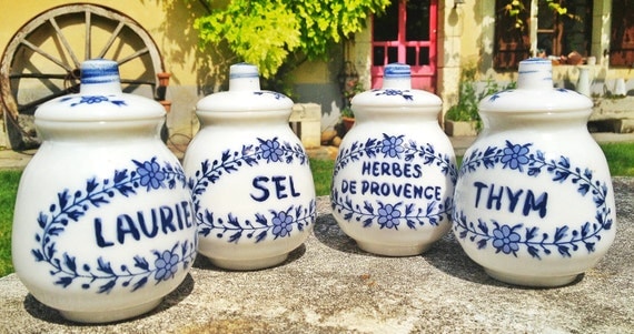 Sale price recuded French herb and spice jars by UNIKBOUTIQUE