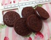 Miniature Food - Oreo 10pcs - 40mm For Sweet Deco, Charms, Dollhouse, Miniature - LOT035