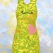 Handmade Slug, Stuffed Animal Cloth Doll Art Toy, Hug Me Slug, Personalized Tag, Yellow, Green, Gold Batik, Coral, 9 inch, Ready-made