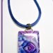 Blue Violet Ethnic Inspired Pendant, polymer clay Jewelry
