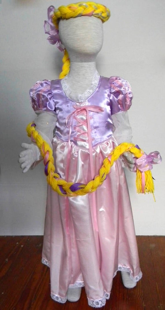 Rapunzel Dress and wig. Size 2-6 Il_570xn