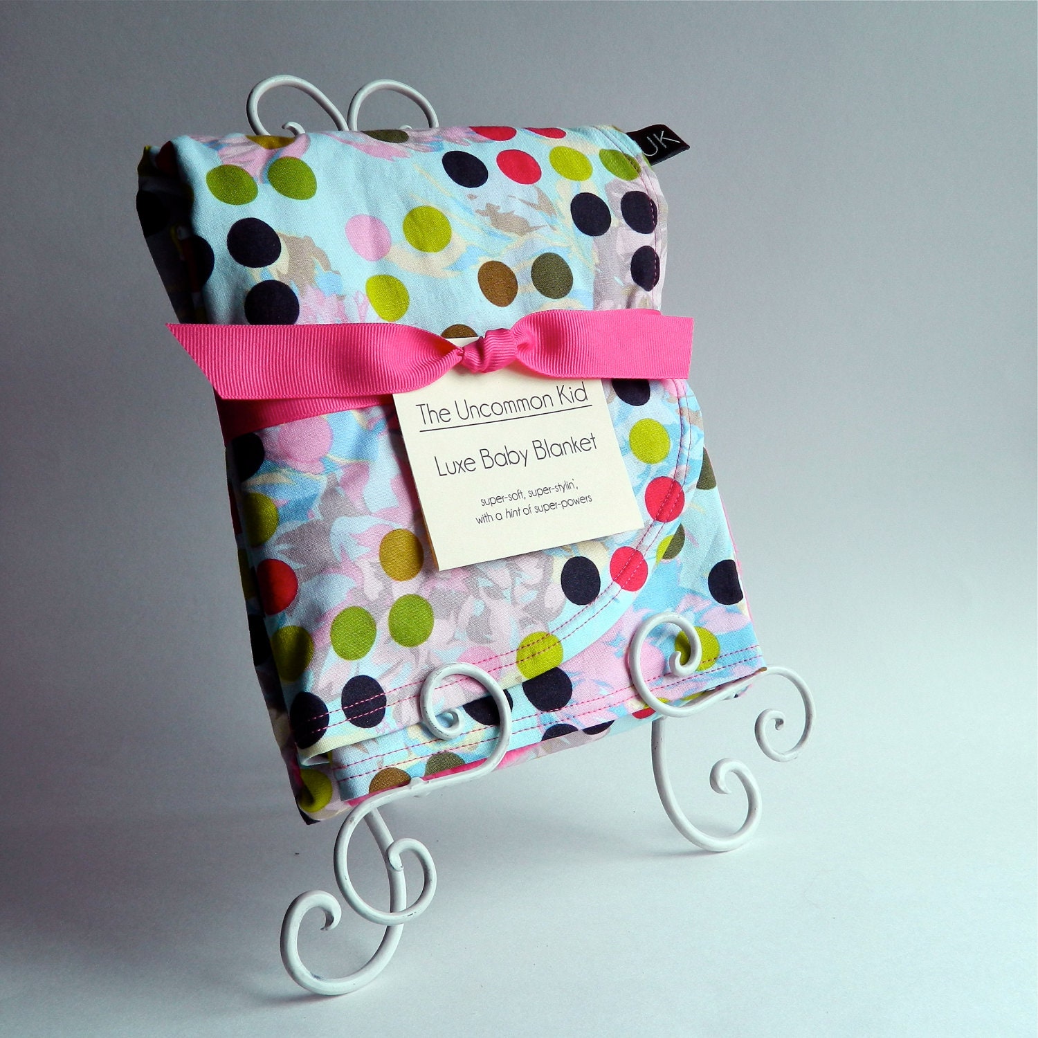 Luxe Baby Blanket in Cool Dots