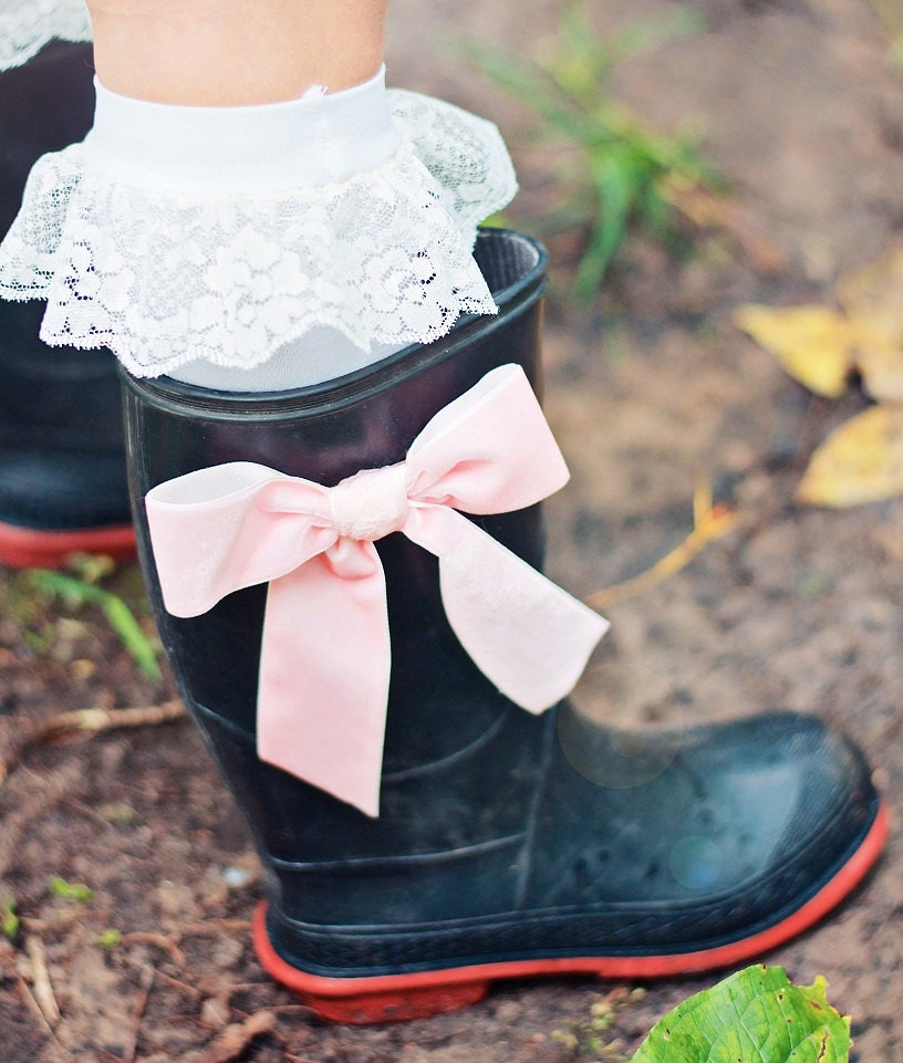 Girls Knee Socks with Lace Ruffle -  Legs warmers socks and tights Collection
