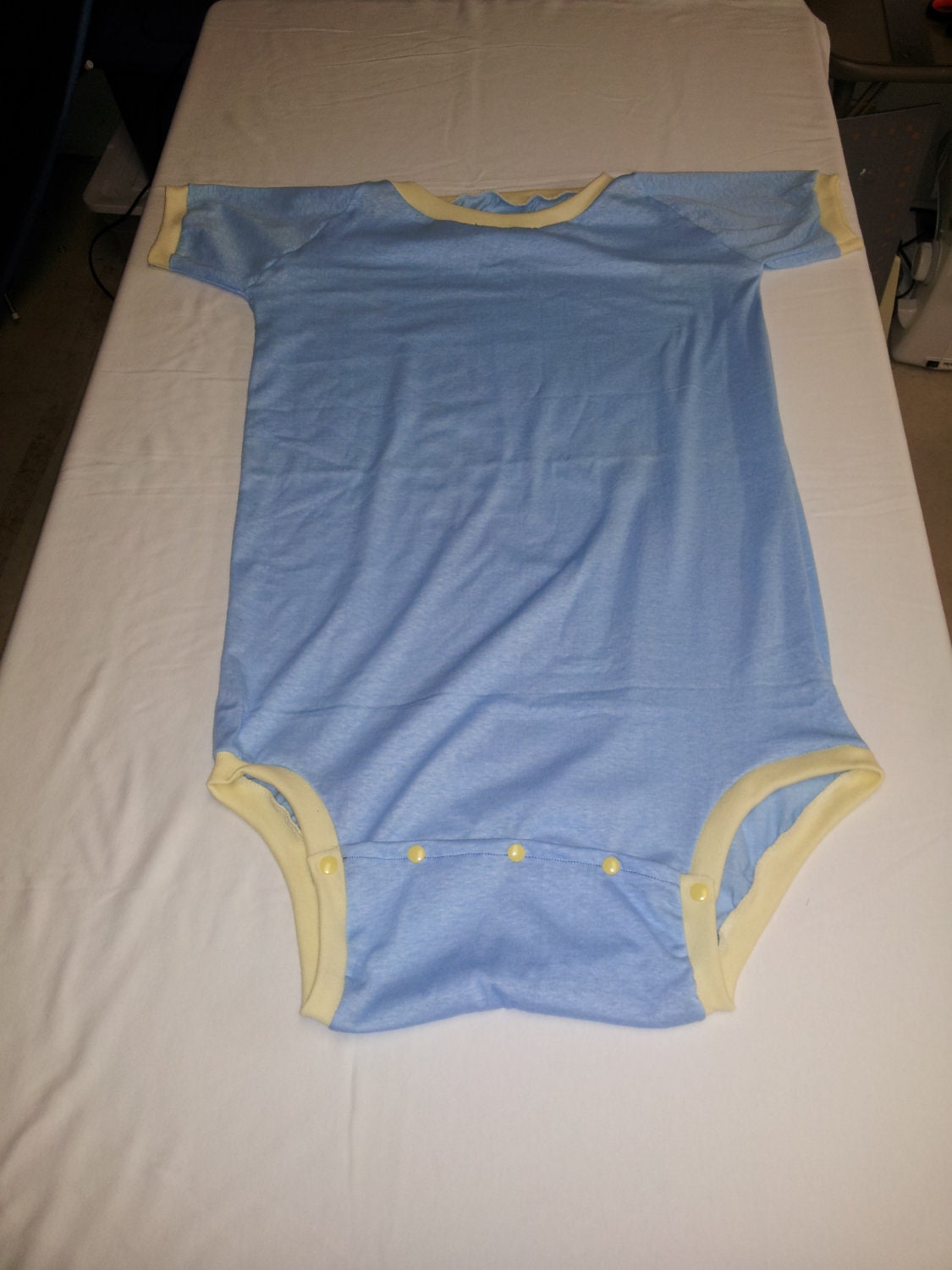 Adult Onesie Baby Blue And Cream Si