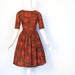 Vintage 50s Dress / Tudor Rose / 1950s Dress / Floral Print Dress / XXS