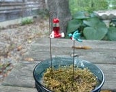Fairy Garden miniature hummingbird AND feeder, Made to order