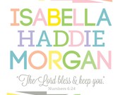 Sweet & Playful Baby Girl Personalized Nursery Art Print - 8 x 10