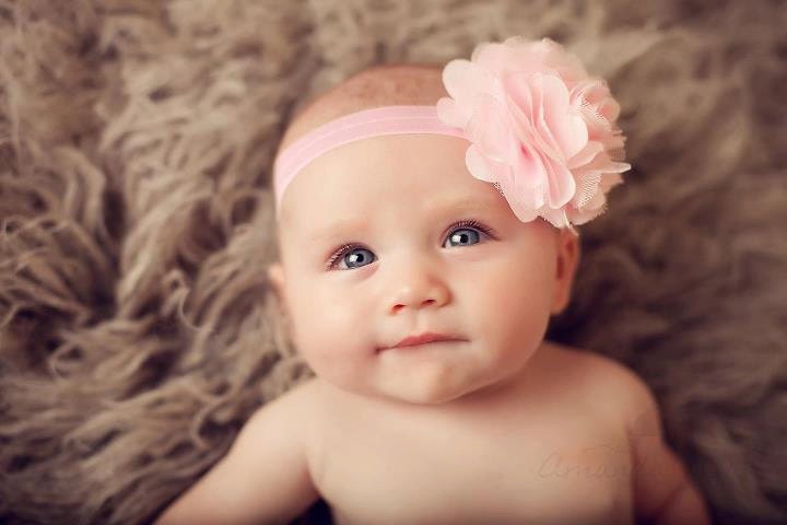 Pink Flower Headband - Ballet Pink Satin and Tulle Flower Headband or Hair Clip, Baby Headband, Infant Toddler Girls Headband