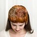 Vintage 1950s Hat - 50s Pheasant Feather Hat- Autumn Oranges & Browns