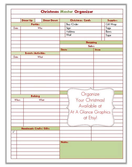 Christmas Organizer / Form / To Do List / by ataglancegraphics