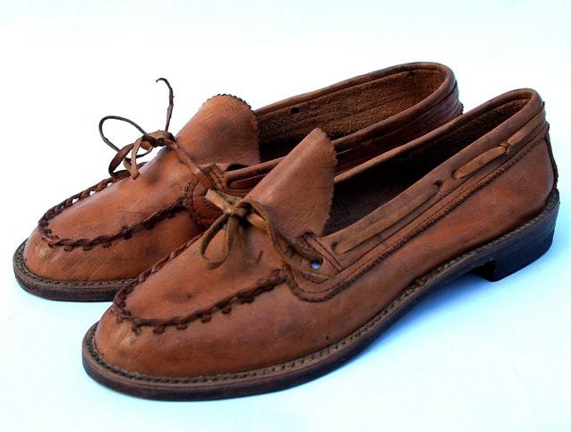 1940s leather moccasin loafers, size 6 - kickshaw