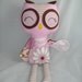 Handmade stuffed  Owl Doll, Plush Owl, Cloth Owl, Made to order.