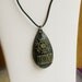JOY & Snowflake Necklace -- Gift Boxed, Black Resin Teardrop w/ Metal Embellishments, Black Cording -- Snow, Christmas, Winter, Holiday