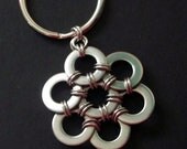 Steel Key Ring.  Flower.