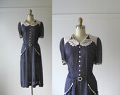 vintage 1930s dress / 30s dress / Swinging on a Star